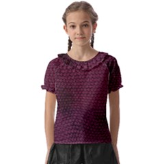 Reptile Skin Pattern 2 Kids  Frill Chiffon Blouse by skindeep