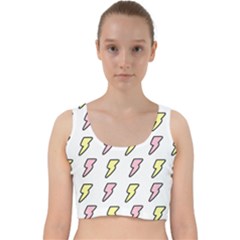 Pattern Cute Flash Design Velvet Racer Back Crop Top by brightlightarts