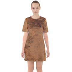 Aged Leather Sixties Short Sleeve Mini Dress by skindeep