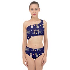 Terrier Cute Dog With Stars Sun And Moon Spliced Up Two Piece Swimsuit by SychEva