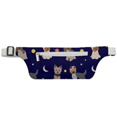 Terrier Cute Dog With Stars Sun And Moon Active Waist Bag by SychEva