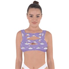 Pug Dog On A Cloud Bandaged Up Bikini Top by SychEva