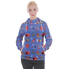 Blue 50s Women s Hooded Pullover by InPlainSightStyle