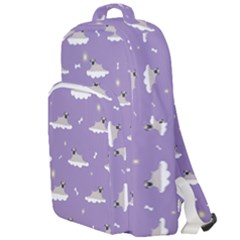 Cheerful Pugs Lie In The Clouds Double Compartment Backpack by SychEva