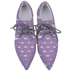 Cheerful Pugs Lie In The Clouds Pointed Oxford Shoes by SychEva