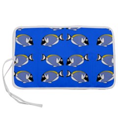 Powder Blue Tang Print Pen Storage Case (l) by Kritter