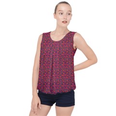 Pink Zoas Print Bubble Hem Chiffon Tank Top by Kritter