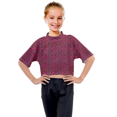 Pink Zoas Print Kids Mock Neck Tee by Kritter