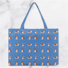 Cute Corgi Dogs Zipper Medium Tote Bag by SychEva