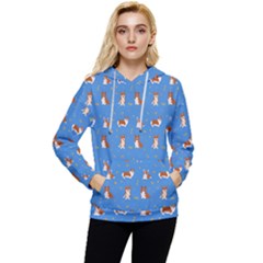 Cute Corgi Dogs Women s Lightweight Drawstring Hoodie by SychEva