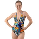 Under The Sea 4 Halter Cut-Out One Piece Swimsuit View1