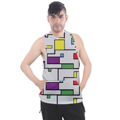 Colorful Rectangles Men s Sleeveless Hoodie by LalyLauraFLM