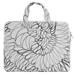 Mono Swirls Macbook Pro Double Pocket Laptop Bag (large) by kaleidomarblingart