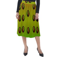 Sun Flowers For Iconic Pleasure In Pumpkin Time Classic Velour Midi Skirt  by pepitasart