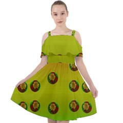 Sun Flowers For Iconic Pleasure In Pumpkin Time Cut Out Shoulders Chiffon Dress by pepitasart