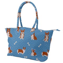 Cute Corgi Dogs Canvas Shoulder Bag by SychEva