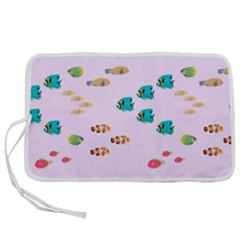 Marine Fish Multicolored On A Pink Background Pen Storage Case (l) by SychEva