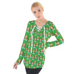 Girl Green Tie Up Tee by snowwhitegirl