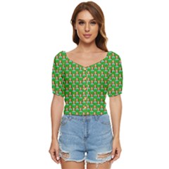 Girl Green Button Up Blouse