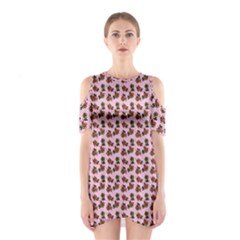 Cute Deer Pattern Pink Shoulder Cutout One Piece Dress by snowwhitegirl