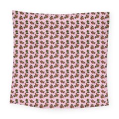 Cute Deer Pattern Pink Square Tapestry (large) by snowwhitegirl