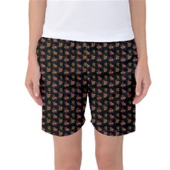 Cute Deer Pattern Black Women s Basketball Shorts by snowwhitegirl