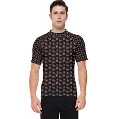 Cute Deer Pattern Black Men s Short Sleeve Rash Guard by snowwhitegirl