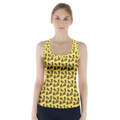 Cute Deer Pattern Yellow Racer Back Sports Top by snowwhitegirl