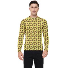 Cute Deer Pattern Yellow Men s Long Sleeve Rash Guard by snowwhitegirl