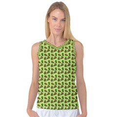 Cute Deer Pattern Green Women s Basketball Tank Top by snowwhitegirl