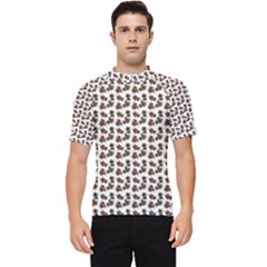 Cute Deer Pattern White Men s Short Sleeve Rash Guard by snowwhitegirl