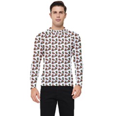 Cute Deer Pattern White Men s Long Sleeve Rash Guard by snowwhitegirl