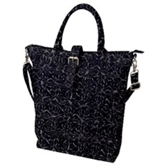 Dark Grunge Geometric Print Pattern Buckle Top Tote Bag