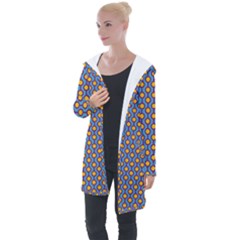 Yellow Circles On A Purple Background Longline Hooded Cardigan by SychEva