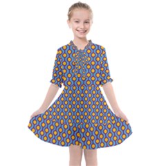 Yellow Circles On A Purple Background Kids  All Frills Chiffon Dress by SychEva