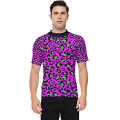 Pink And Green Leopard Spots Pattern Men s Short Sleeve Rash Guard by Casemiro