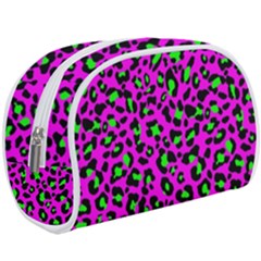 Pink And Green Leopard Spots Pattern Make Up Case (large)