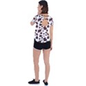 Brown cow spots pattern, animal fur print Back Circle Cutout Sports Tee View2