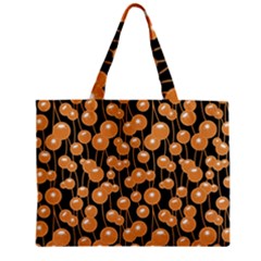 Orange Dandelions On A Dark Background Zipper Mini Tote Bag by SychEva