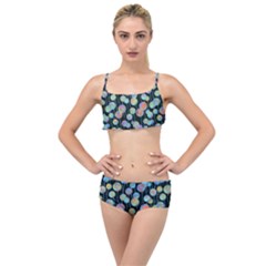 Multi-colored Circles Layered Top Bikini Set by SychEva