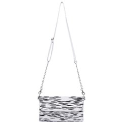 Black And White Abstract Pattern, Ovals Mini Crossbody Handbag by Casemiro