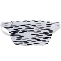 Black And White Abstract Pattern, Ovals Waist Bag 