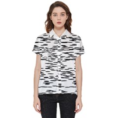 Black And White Abstract Pattern, Ovals Short Sleeve Pocket Shirt by Casemiro