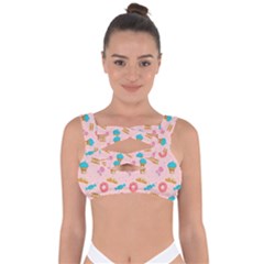 Funny Sweets With Teeth Bandaged Up Bikini Top by SychEva