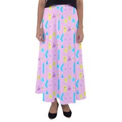 Arcade Dreams Pink Flared Maxi Skirt by thePastelAbomination