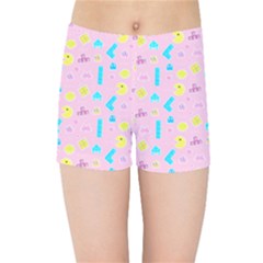 Arcade Dreams Pink Kids  Sports Shorts by thePastelAbomination