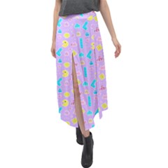 Arcade Dreams Lilac Velour Split Maxi Skirt by thePastelAbomination