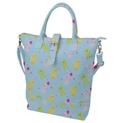 My Adventure Blue Buckle Top Tote Bag by thePastelAbomination