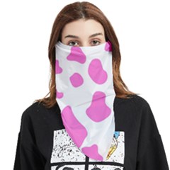 Pink Cow Spots, Large Version, Animal Fur Print In Pastel Colors Face Covering Bandana (triangle) by Casemiro