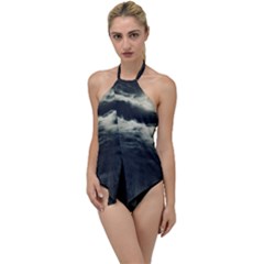 Dark Night Landscape Scene Go With The Flow One Piece Swimsuit